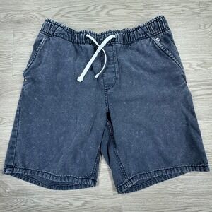 Blend Mens Woven Shorts Acid Wash Denim Blue Large Elastic Waist Casual Summer